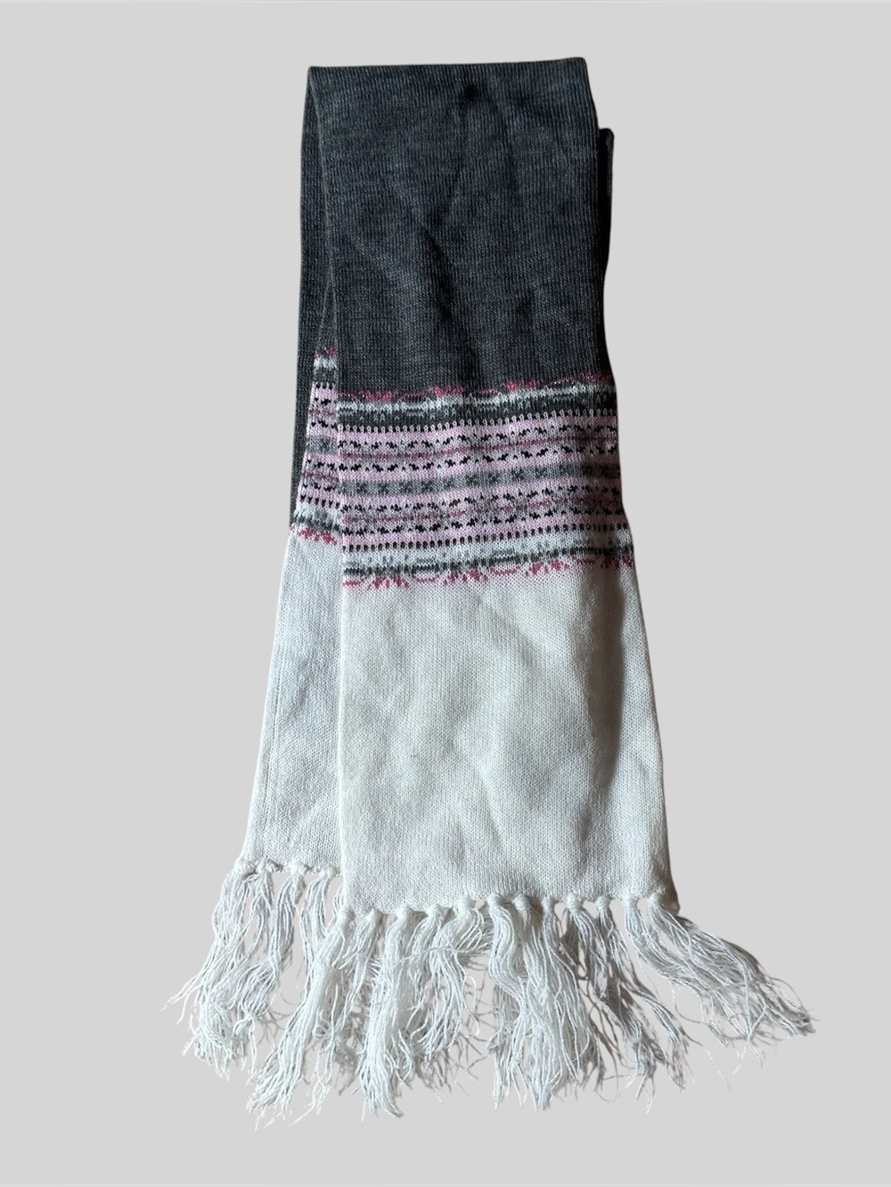 Light Scarf Accessory with Tasseled Edges